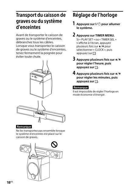 Sony HT-GT1 - HT-GT1 Mode d'emploi Fran&ccedil;ais