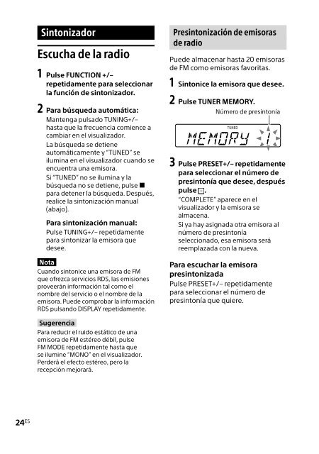 Sony HT-GT1 - HT-GT1 Mode d'emploi Espagnol