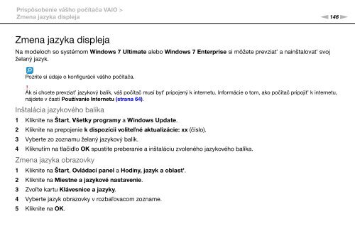 Sony VPCZ13M9E - VPCZ13M9E Mode d'emploi Slovaque