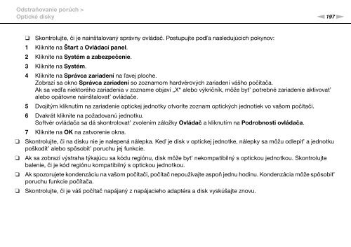 Sony VPCZ13M9E - VPCZ13M9E Mode d'emploi Slovaque