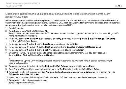 Sony VPCZ13M9E - VPCZ13M9E Mode d'emploi Slovaque