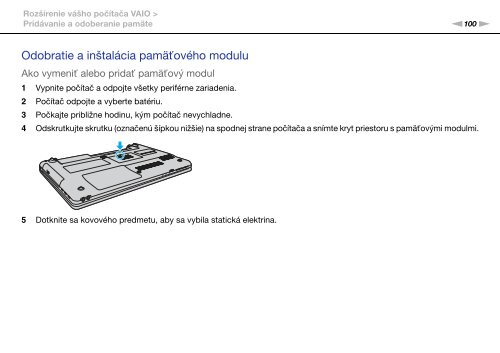 Sony VPCEC4S1E - VPCEC4S1E Istruzioni per l'uso Slovacco