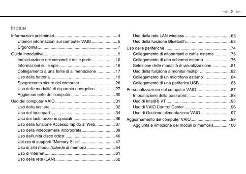 Sony VPCEC4S1E - VPCEC4S1E Istruzioni per l'uso