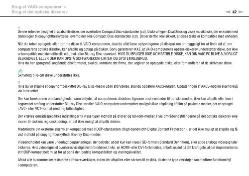 Sony VPCEC4S1E - VPCEC4S1E Istruzioni per l'uso Danese