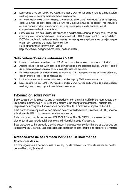 Sony VPCEC4S1E - VPCEC4S1E Documenti garanzia Spagnolo