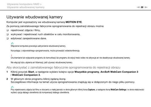 Sony VPCEC4S1E - VPCEC4S1E Istruzioni per l'uso Polacco