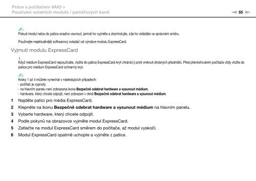 Sony VPCEC4S1E - VPCEC4S1E Istruzioni per l'uso Ceco