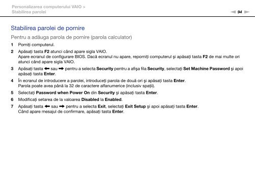 Sony VPCEC4S1E - VPCEC4S1E Istruzioni per l'uso Rumeno