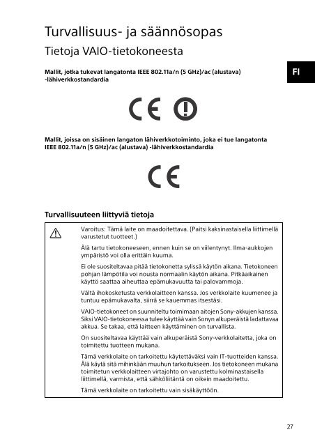 Sony SVT1122B4E - SVT1122B4E Documenti garanzia Norvegese