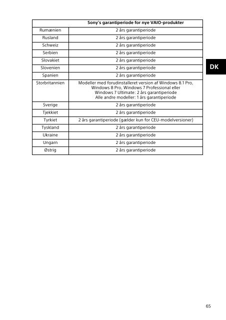 Sony SVT1122B4E - SVT1122B4E Documenti garanzia Svedese