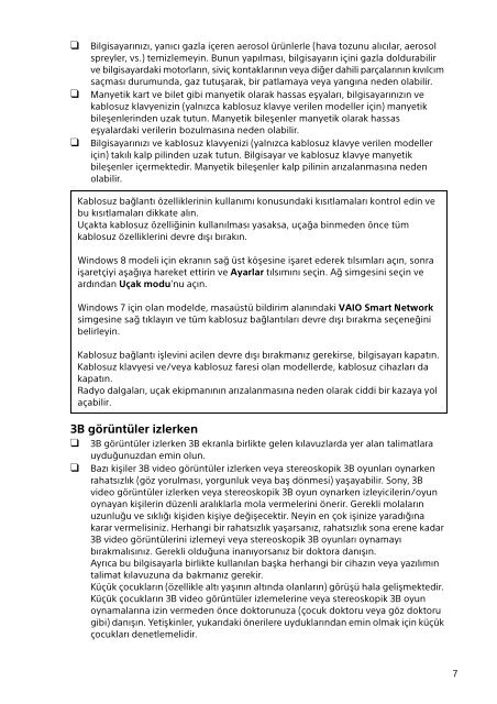 Sony SVT1122B4E - SVT1122B4E Documenti garanzia Turco