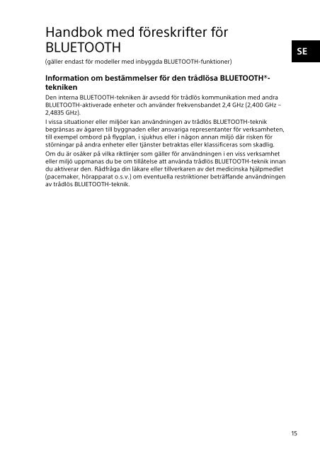 Sony SVT1122B4E - SVT1122B4E Documenti garanzia Finlandese