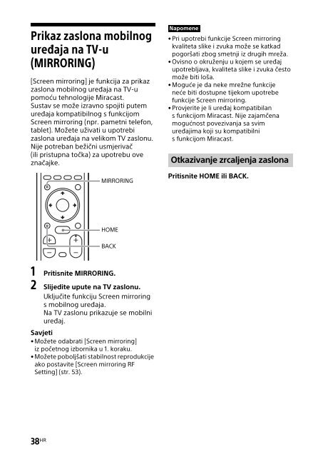 Sony HT-CT790 - HT-CT790 Istruzioni per l'uso Croato