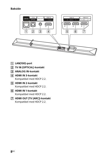 Sony HT-CT790 - HT-CT790 Istruzioni per l'uso Norvegese