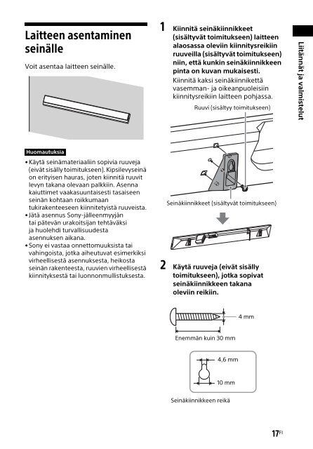 Sony HT-CT790 - HT-CT790 Istruzioni per l'uso Finlandese