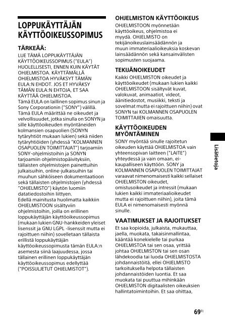 Sony HT-CT790 - HT-CT790 Istruzioni per l'uso Finlandese