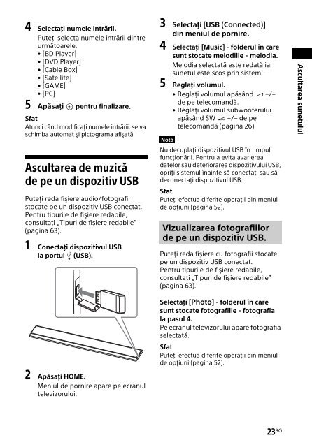 Sony HT-CT790 - HT-CT790 Istruzioni per l'uso Rumeno