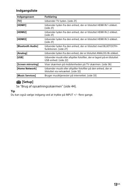 Sony HT-CT790 - HT-CT790 Istruzioni per l'uso Danese