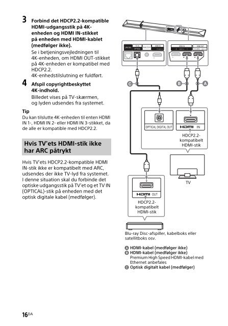 Sony HT-CT790 - HT-CT790 Istruzioni per l'uso Danese