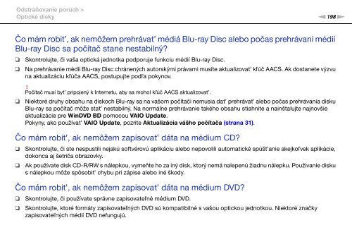 Sony VPCZ13M9E - VPCZ13M9E Mode d'emploi Slovaque