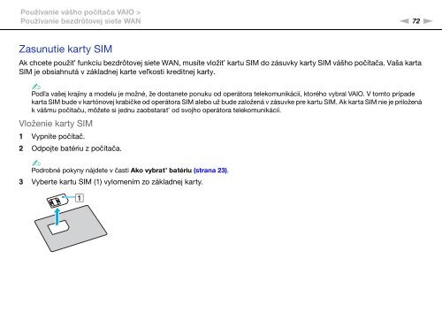 Sony VPCZ13M9E - VPCZ13M9E Mode d'emploi Slovaque