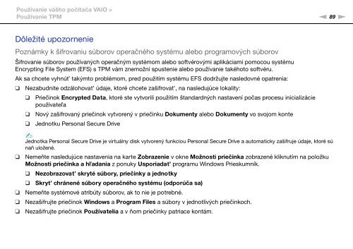 Sony VPCZ13M9E - VPCZ13M9E Mode d'emploi Slovaque