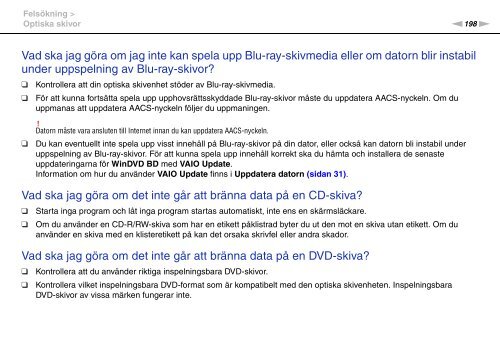 Sony VPCZ13M9E - VPCZ13M9E Mode d'emploi Su&eacute;dois