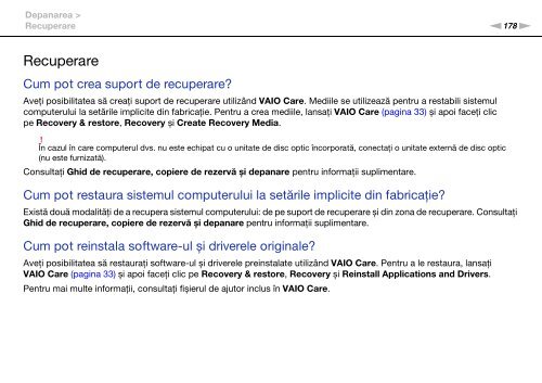 Sony VPCZ13M9E - VPCZ13M9E Mode d'emploi Roumain