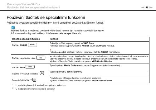 Sony VPCZ13M9E - VPCZ13M9E Mode d'emploi Tch&egrave;que