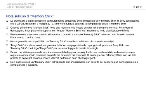 Sony VPCZ13M9E - VPCZ13M9E Mode d'emploi Italien