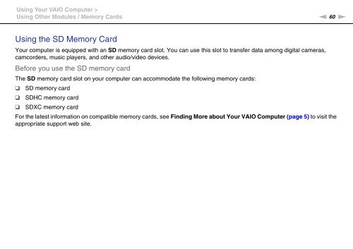 Sony VPCZ13M9E - VPCZ13M9E Mode d'emploi Anglais