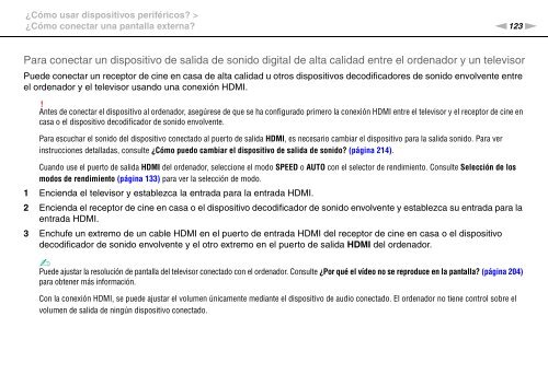 Sony VPCZ13M9E - VPCZ13M9E Mode d'emploi Espagnol