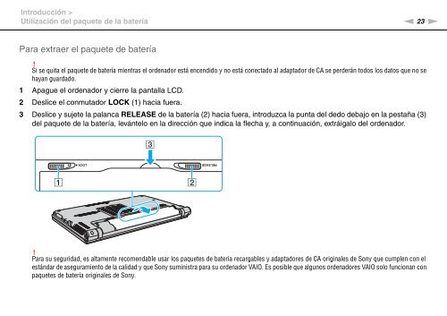 Sony VPCZ13M9E - VPCZ13M9E Mode d'emploi Espagnol