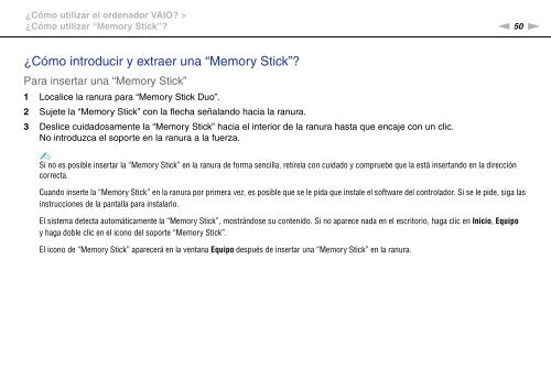 Sony VPCZ13M9E - VPCZ13M9E Mode d'emploi Espagnol