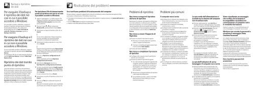 Sony VPCZ13M9E - VPCZ13M9E Guide de d&eacute;pannage Italien