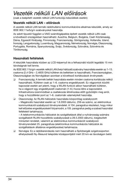 Sony VPCZ13M9E - VPCZ13M9E Documents de garantie Bulgare
