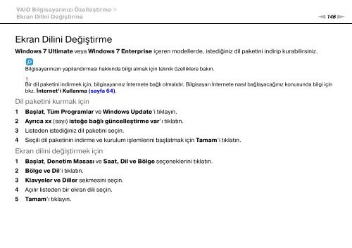 Sony VPCZ13M9E - VPCZ13M9E Mode d'emploi Turc