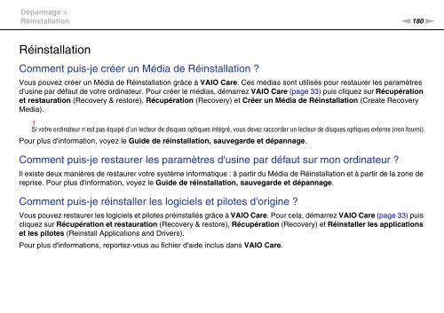 Sony VPCZ13M9E - VPCZ13M9E Mode d'emploi Fran&ccedil;ais