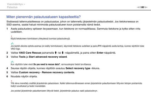 Sony VPCZ13M9E - VPCZ13M9E Mode d'emploi Finlandais