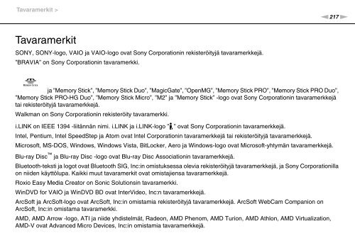 Sony VPCZ13M9E - VPCZ13M9E Mode d'emploi Finlandais