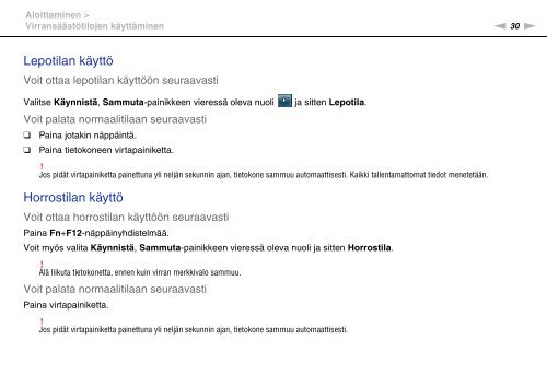 Sony VPCZ13M9E - VPCZ13M9E Mode d'emploi Finlandais