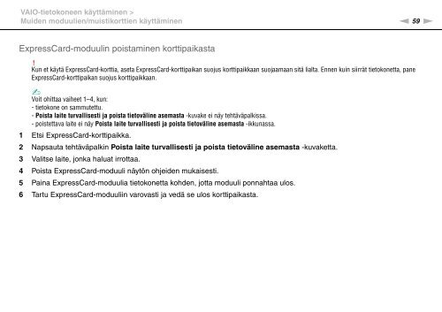 Sony VPCZ13M9E - VPCZ13M9E Mode d'emploi Finlandais