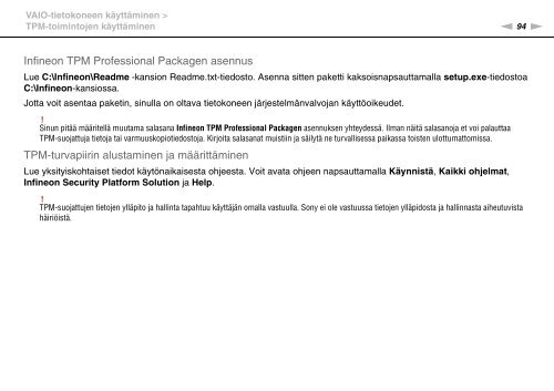 Sony VPCZ13M9E - VPCZ13M9E Mode d'emploi Finlandais