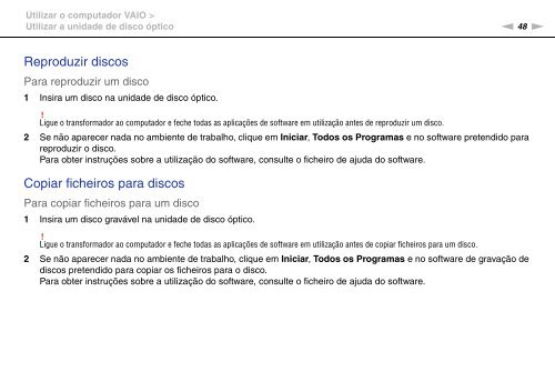 Sony VPCZ13M9E - VPCZ13M9E Mode d'emploi Portugais