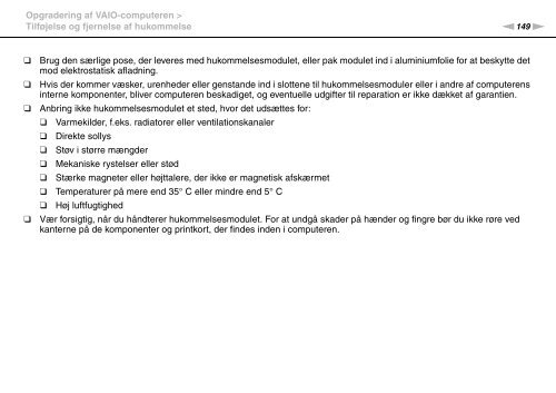 Sony VPCZ13M9E - VPCZ13M9E Mode d'emploi Danois