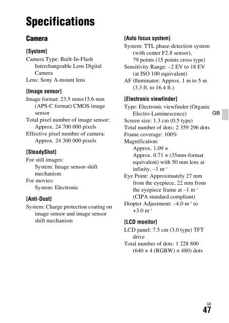 Sony ILCA-77M2M - ILCA-77M2M Mode d'emploi