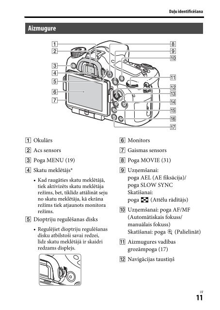 Sony ILCA-77M2M - ILCA-77M2M Mode d'emploi Letton