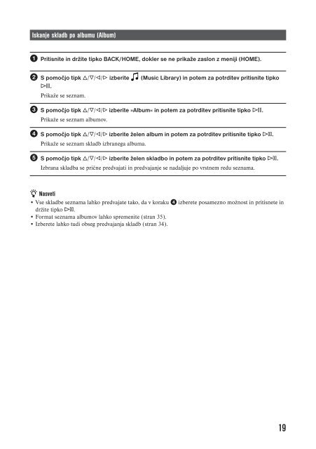 Sony NWZ-A816 - NWZ-A816 Istruzioni per l'uso Sloveno