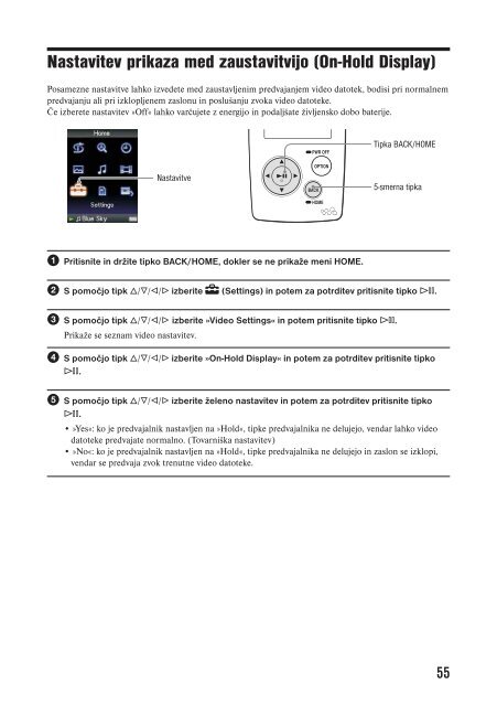 Sony NWZ-A816 - NWZ-A816 Istruzioni per l'uso Sloveno