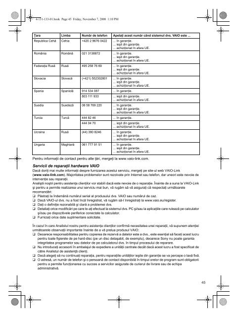 Sony VGN-FW32J - VGN-FW32J Documenti garanzia Polacco